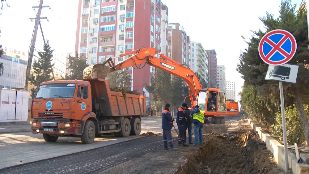 Xırdalanın yol infrastrukturu yenilənir - FOTOLAR