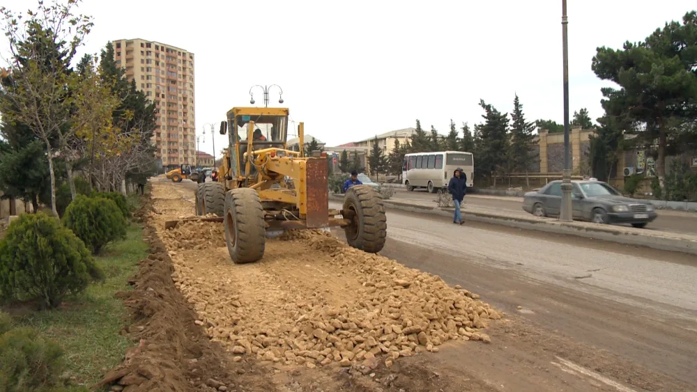 Xırdalanın yol infrastrukturu yenilənir - FOTOLAR