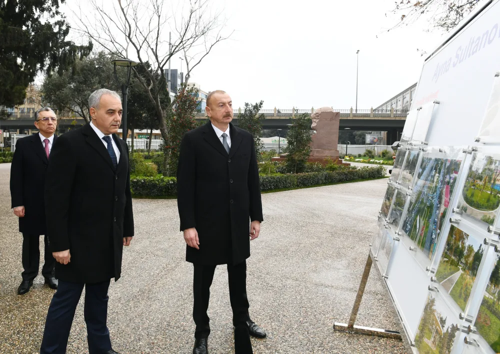 İlham Əliyev parkda aparılan yenidənqurma işləri ilə - TANIŞ OLDU