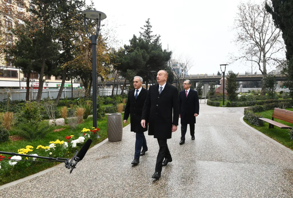 İlham Əliyev parkda aparılan yenidənqurma işləri ilə - TANIŞ OLDU