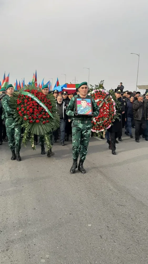 Azərbaycanın şəhid olan sərhədçisi dəfn edildi - FOTO