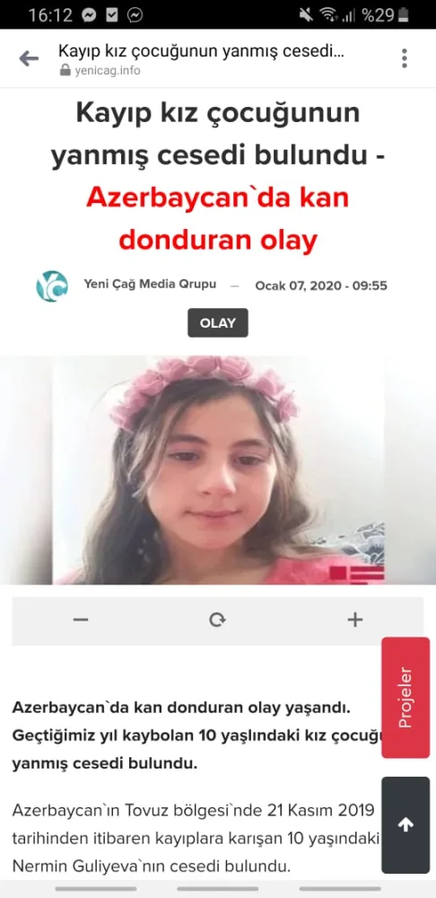 Nərminin vəhşicəsinə öldürülməsi Türkiyə mediasında - -FOTOLAR