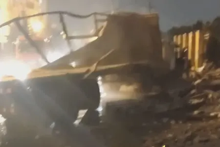 Bakıda aşan TIR-ın yeni görüntüləri - VİDEO