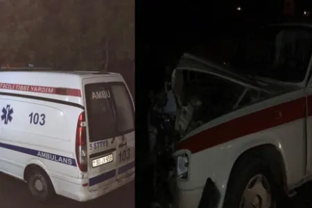 Çağırışa gedən 3 təcili yardım maşını qəzaya düşüb - YARALILAR VAR