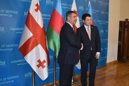 Zakir Həsənov Gürcüstan Parlamentinin sədri ilə görüşüb