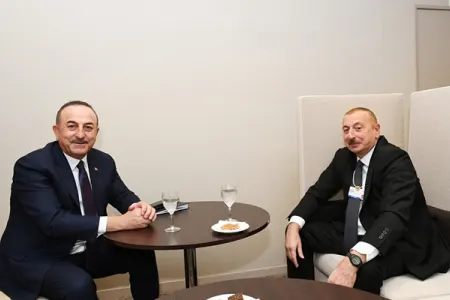 Prezident Çavuşoğlu ilə Davosda görüşdü