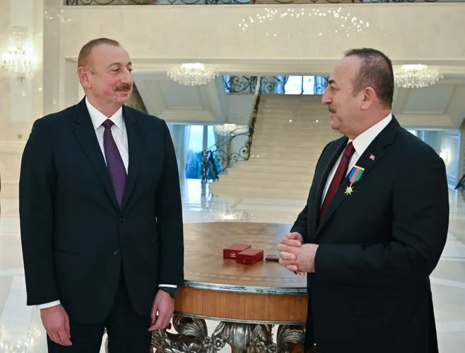 Prezident İlham Əliyev Mövlud Çavuşoğlunu - QƏBUL ETDİ - FOTOLAR