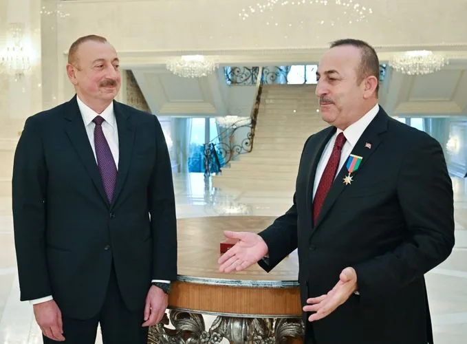 Prezident İlham Əliyev Mövlud Çavuşoğlunu - QƏBUL ETDİ - FOTOLAR