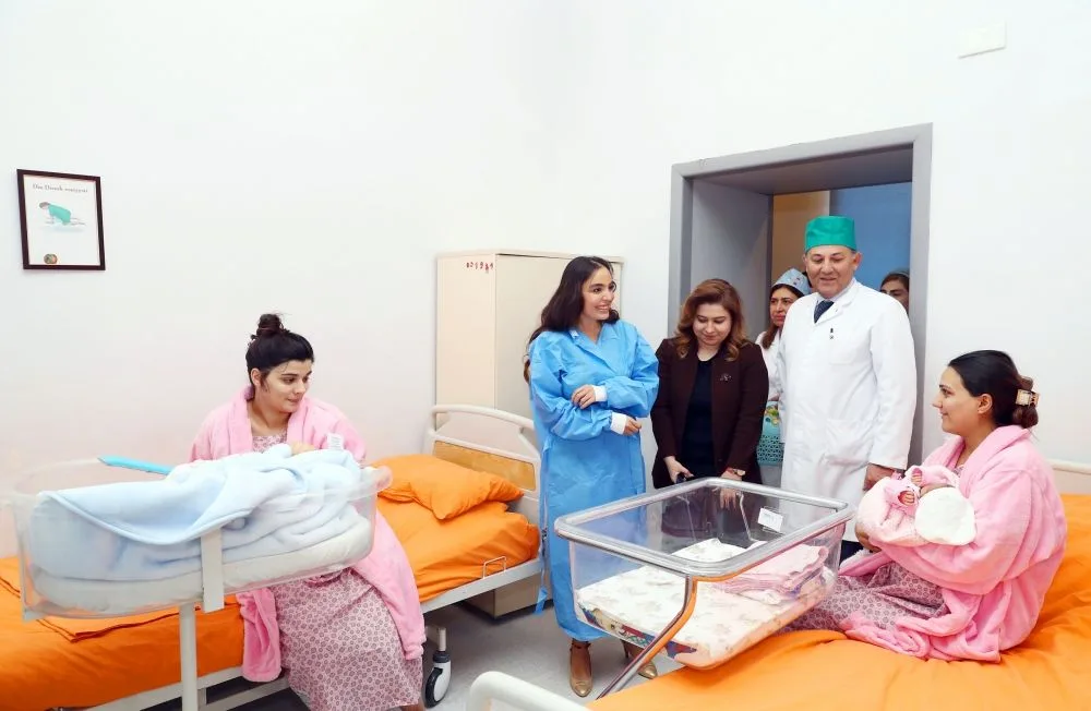 Leyla Əliyeva yeni doğulan körpələrə baş çəkdi - -FOTOLAR