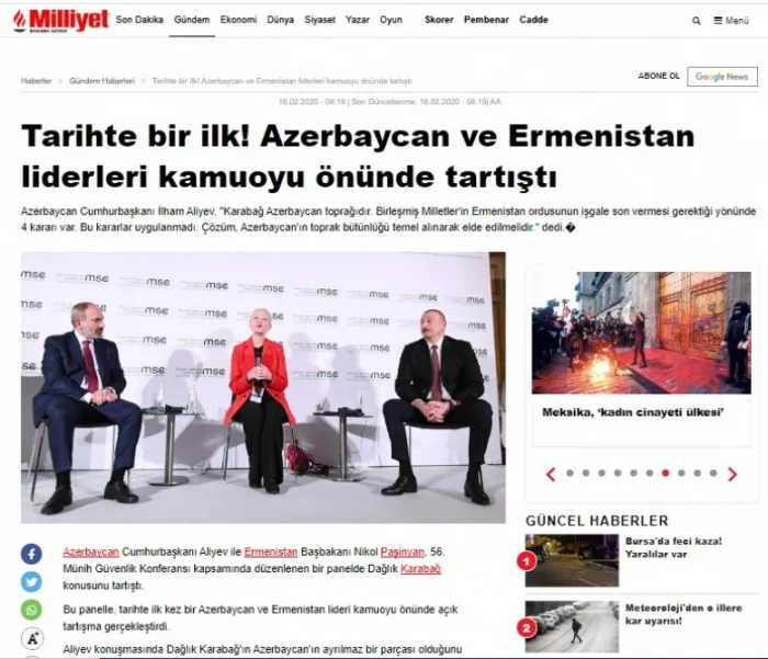 Türkiyə KİV-ləri İlham Əliyevin Paşinyanı çətin vəziyyətə salmasından yazdı - Fotolar