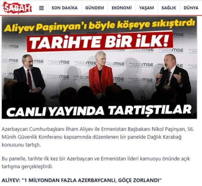 Türkiyə KİV-ləri İlham Əliyevin Paşinyanı çətin vəziyyətə salmasından yazdı - Fotolar
