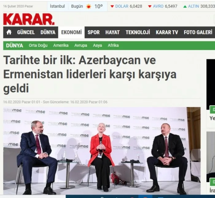 Türkiyə KİV-ləri İlham Əliyevin Paşinyanı çətin vəziyyətə salmasından yazdı - Fotolar