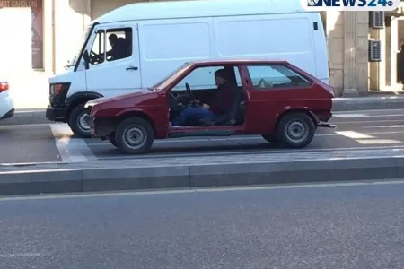 Bakının mərkəzində inanılmaz hadisə - Avtomobili bu halda idarə etdi – FOTO