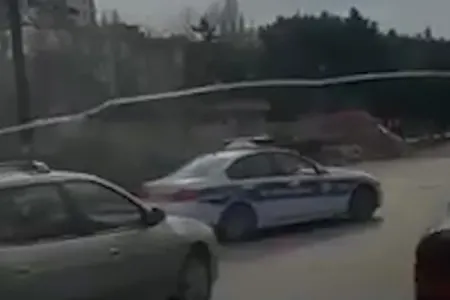 Bakıda DYP avtomobilinin qalmaqallı görüntüləri yayıldı - VİDEO