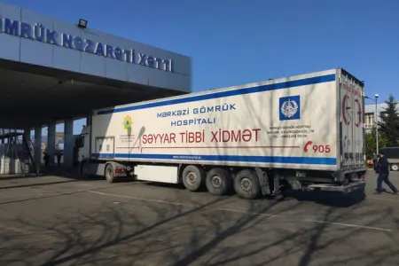 Biləsuvar gömrük-sərhəd buraxılış məntəqəsində mobil səyyar hospital - XİDMƏTƏ BAŞLADI