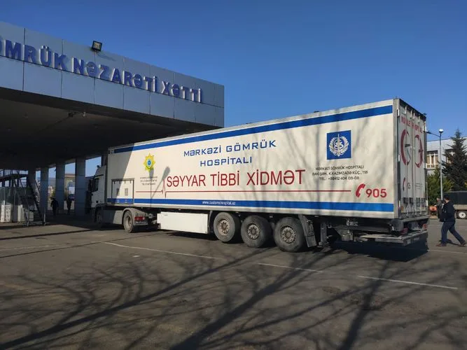 Biləsuvar gömrük-sərhəd buraxılış məntəqəsində mobil səyyar hospital - XİDMƏTƏ BAŞLADI