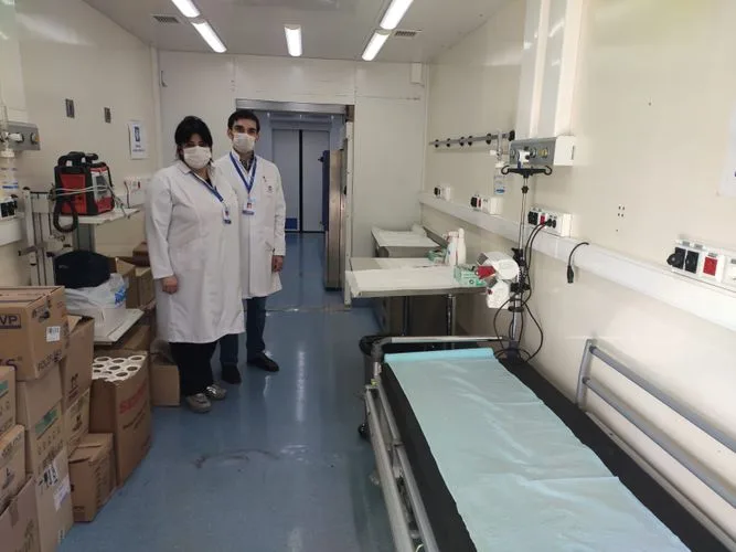 Biləsuvar gömrük-sərhəd buraxılış məntəqəsində mobil səyyar hospital - XİDMƏTƏ BAŞLADI