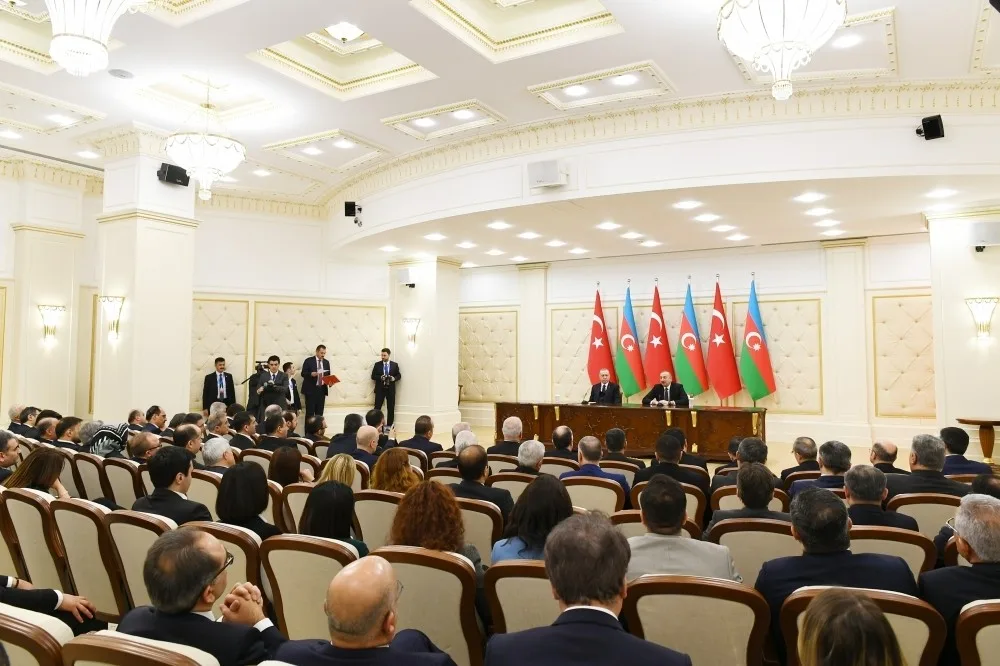 Azərbaycan və Türkiyə prezidentləri mətbuata bəyanatlarla - ÇIXIŞ ETDİLƏR - FOTO