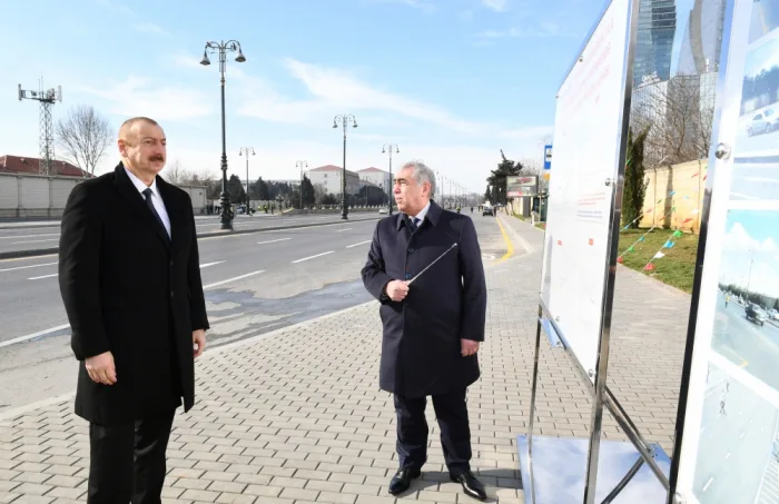 Prezident yeraltı piyada keçidinin açılışında - FOTOLAR