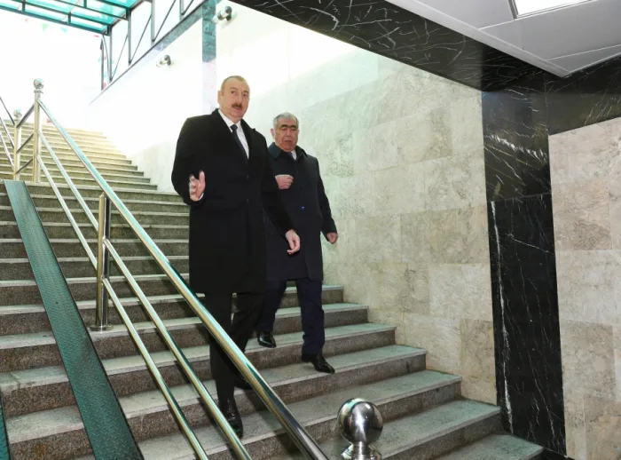 Prezident yeraltı piyada keçidinin açılışında - FOTOLAR