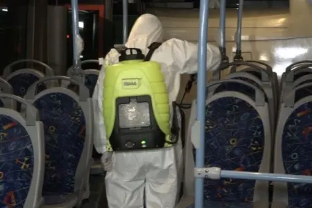 Koronavirusa görə avtobuslar belə dezinfeksiya olundu - -VIDEO