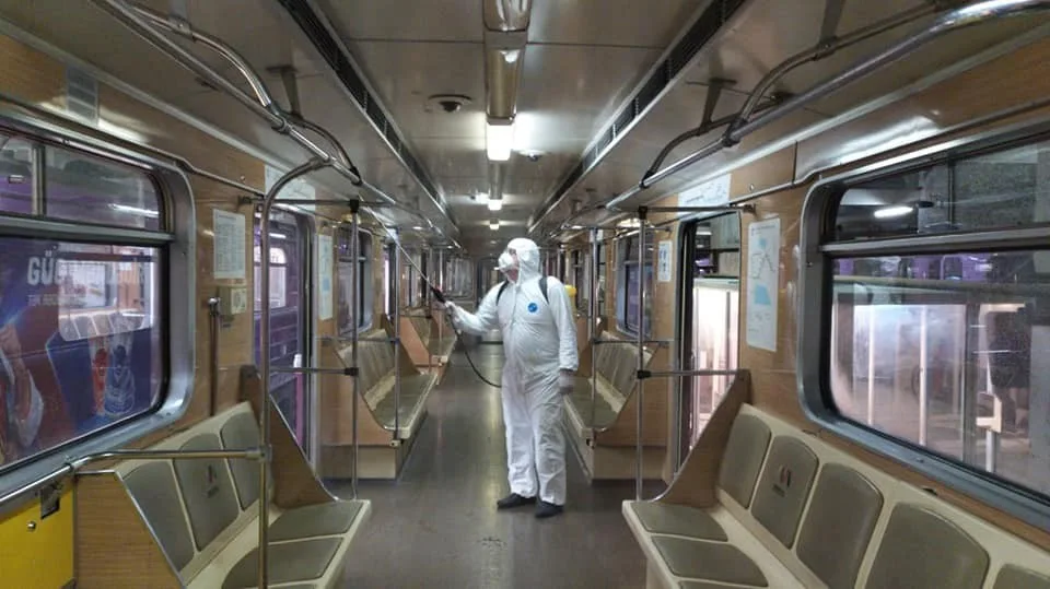 Bakı Metrosunda qatarlar dezinfeksiya edilib - -FOTOLAR
