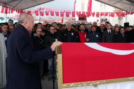 Ərdoğan şəhidin vida mərasiminə qatıldı - -VIDEO