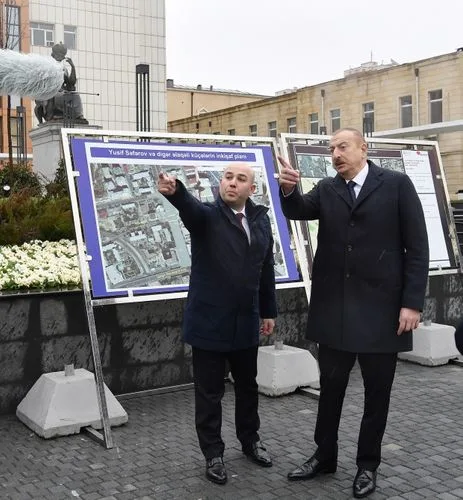 Xətainin heykəlinin köçürüldüyü - PARKDA - FOTOLAR