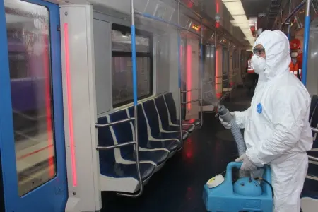 Bakı metrosunda dezinfeksiya işlərinin birinci dövrəsi - TAMAMLANDI