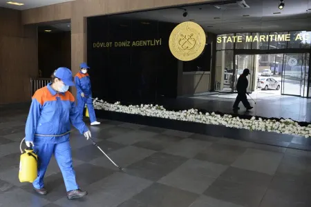 Dövlət Dəniz Agentliyində və “Mirvari” gəmisində dezinfeksiya işləri aparıldı - FOTO