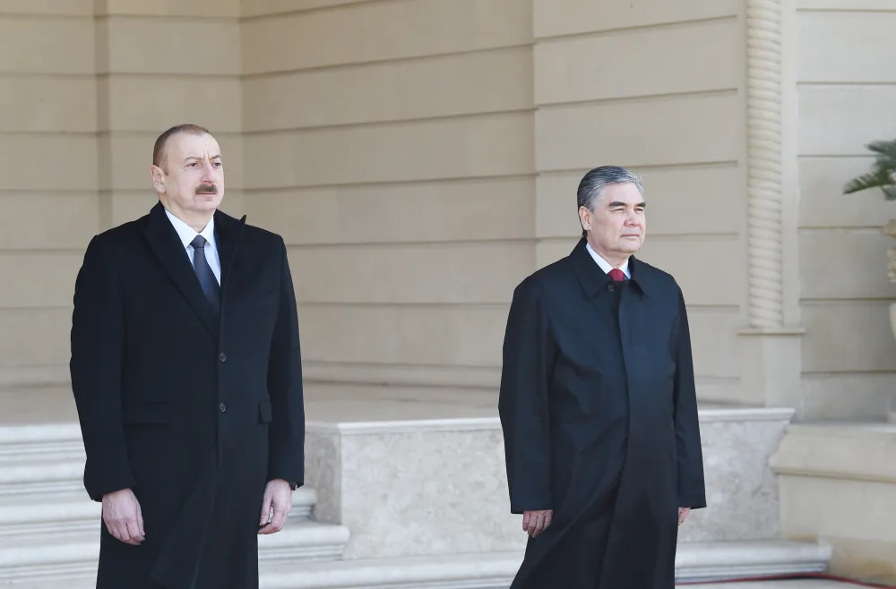 Türkmənistan Prezidenti Qurbanqulu Berdiməhəmmədovun rəsmi qarşılanma mərasimi olub - FOTOLAR