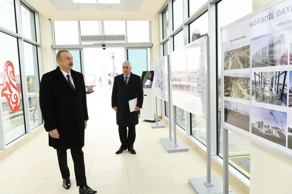 Prezident Abşeron dairəvi dəmir yolunun bir hissəsinin açılışında - FOTO-YENİLƏNDİ