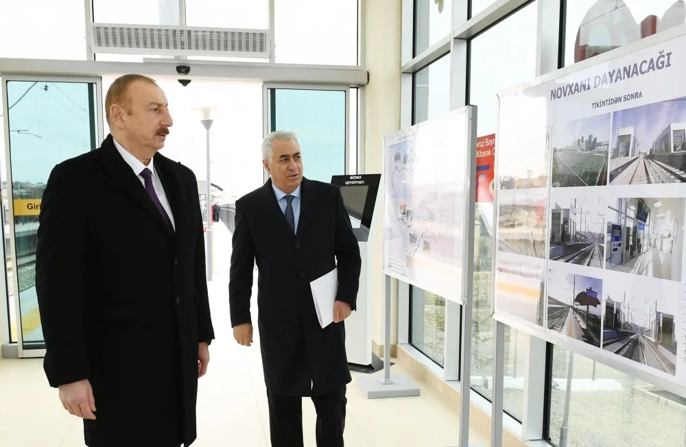 Prezident Abşeron dairəvi dəmir yolunun bir hissəsinin açılışında - FOTO-YENİLƏNDİ