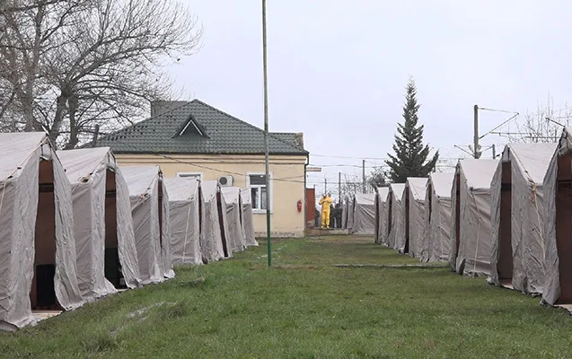 Rusiya ilə sərhəddə karantin çadırları quruldu - -Foto/Video