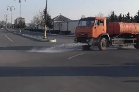 Goranboyda koronavirusa qarşı dezinfeksiya tədbirləri - -FOTO