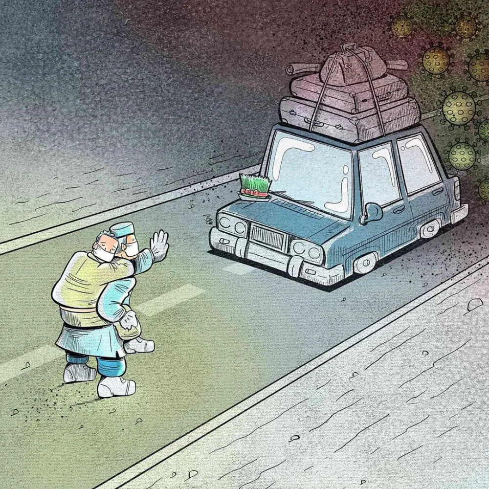 Koronavirusla mübarizə aparan qəhrəman həkimlər - KARİKATURÇANIN GÖZÜ İLƏ - FOTOLAR