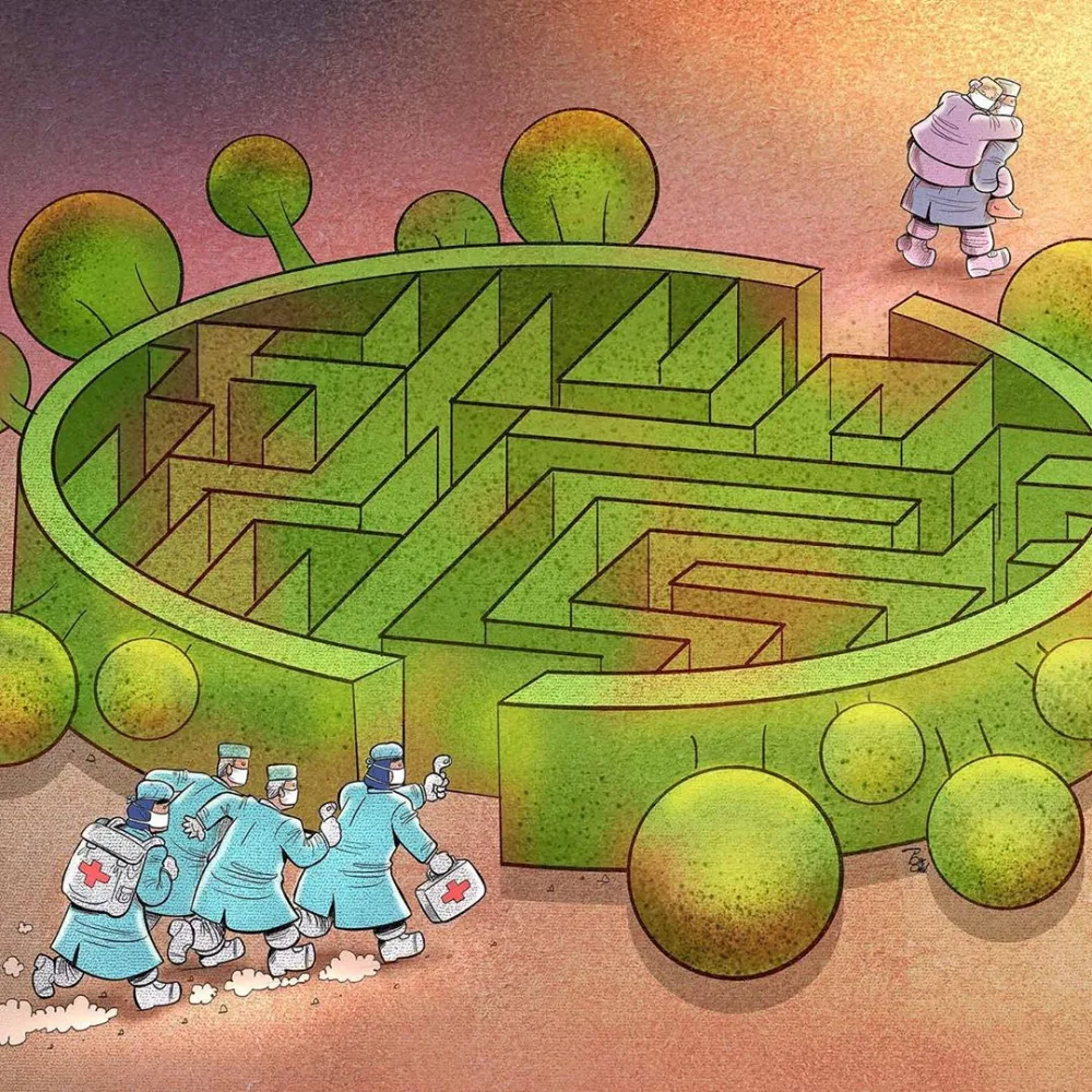 Koronavirusla mübarizə aparan qəhrəman həkimlər - KARİKATURÇANIN GÖZÜ İLƏ - FOTOLAR