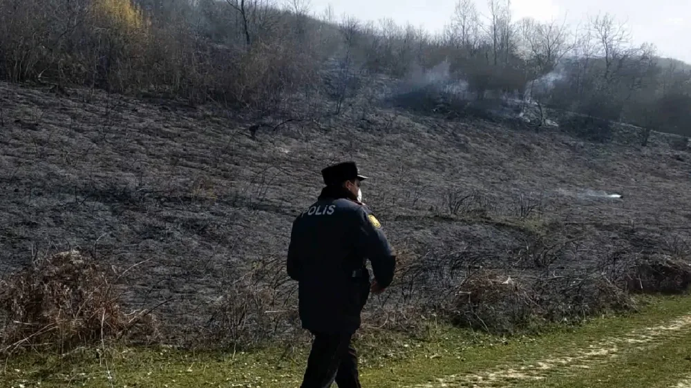 Qubada ehtiyatsızlıqdan yanğın törədən şəxs - TUTULDU - FOTO