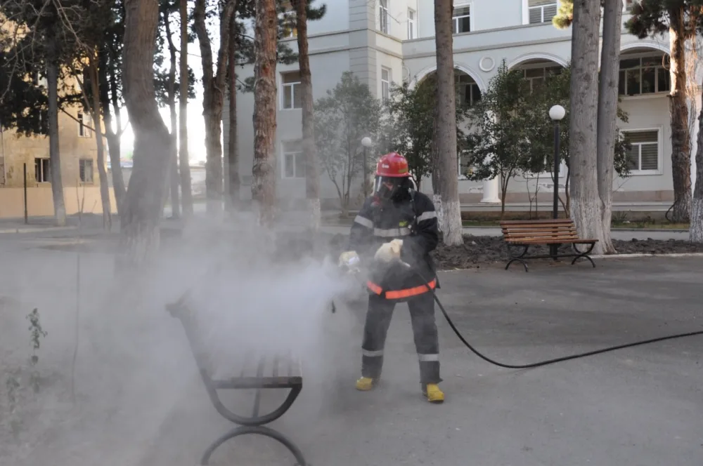 Bakının müxtəlif əraziləri dezinfeksiya - EDİLİR - FOTO - VİDEO