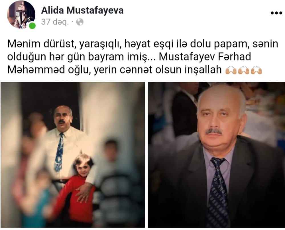 Tanınmış teleaparıcı keçən ay vəfat edən atasından yazdı - FOTO