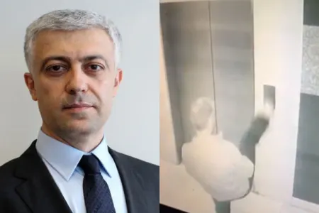 Bakıda lifti ayağı ilə açan BP rəsmisidir? - QALMAQALLI VİDEO
