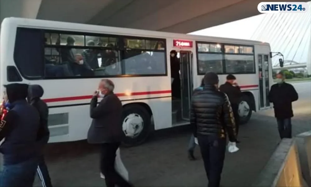 Bakıda marşrut avtobuslarında - QORXUNC VƏZİYYƏT - FOTOLAR