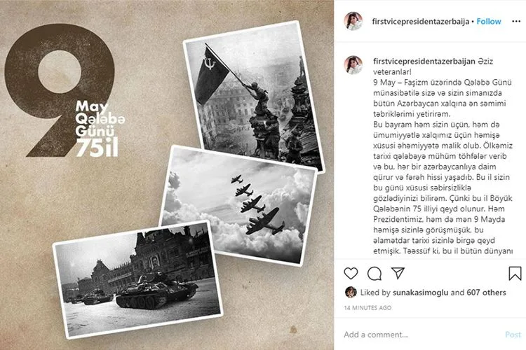 "Sizin mərdliyiniz, cəsarətiniz, şücaətiniz əsl vətənpərvərlik nümunəsidir" - Mehriban Əliyeva YAZDI