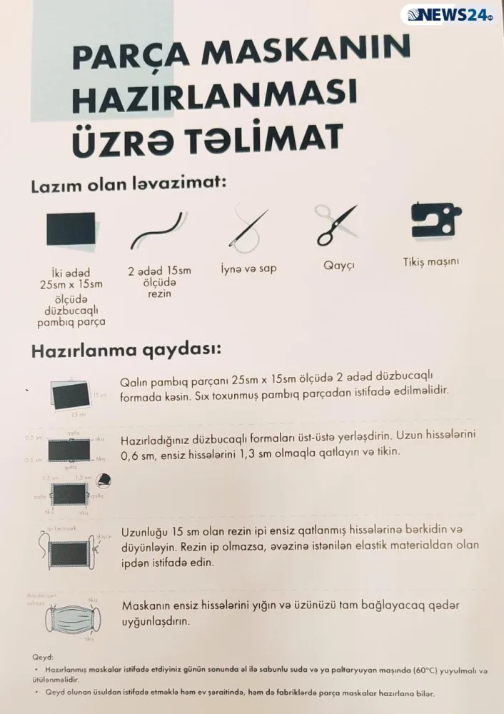 Ev şəraitində maskanı BELƏ HAZIRLAMAQ - LAZIMDIR - FOTO