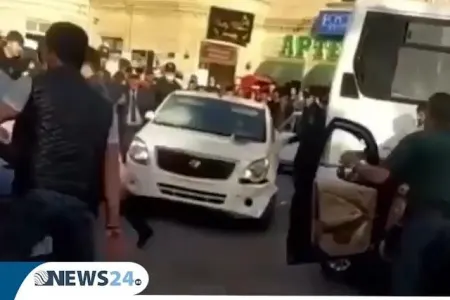 Polislərlə sürücü arasında - QARŞIDURMA -VİDEO