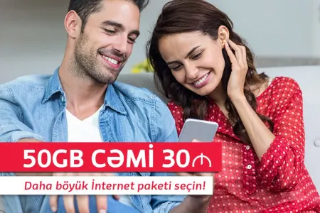 “Bakcell”dən Azərbaycanın ən sürətli mobil şəbəkəsində 50 GB trafiki - CƏMİ 30 MANATA