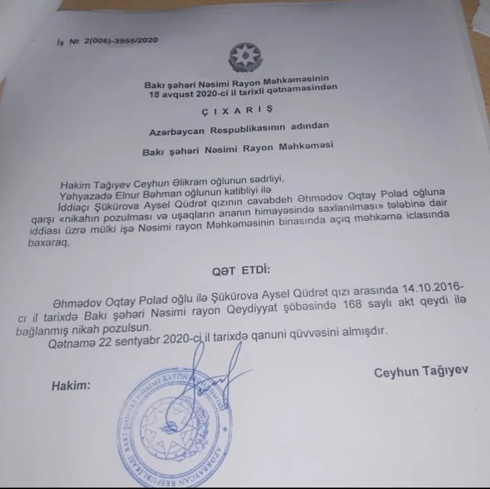 Aysel ilə Oqtay boşandı: “ƏSL SƏBƏBİ AÇIQLAMIRAM” - FOTO