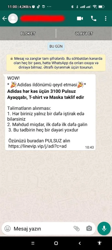 NRYTN: WhatsApp üzərindən “fişinq” kampaniyaları həyata keçirilir
