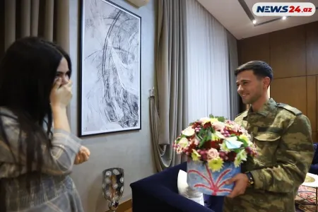 Hərbçinin müharibədən sonra həyat yoldaşıyla İLK GÖRÜŞ ANI - - VİDEO