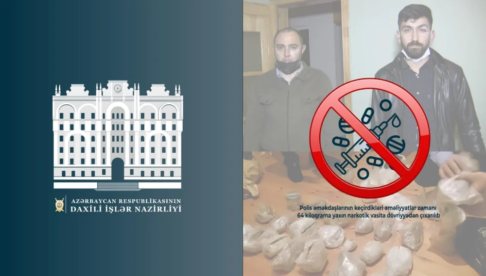 Polis bu şəxslərdən 64 kiloqram narkotik vasitə aşkarladı - ANBAAN VİDEO